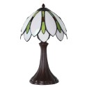 LumiLamp Lampada da tavolo Tiffany Ø 25x42 cm Bianco Verde  Vetro