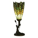 LumiLamp Lampe de table Tiffany Ø 15x42 cm Vert Verre