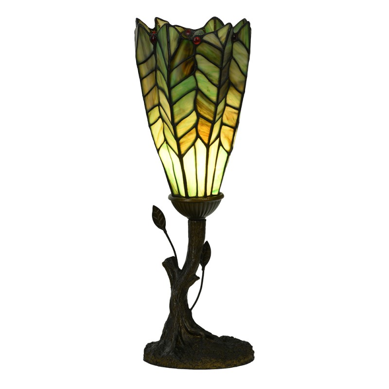 LumiLamp Lampada da tavolo Tiffany Ø 15x42 cm Verde Vetro