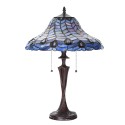 LumiLamp Lampada da tavolo Tiffany Ø 40x60 cm Blu Viola Vetro