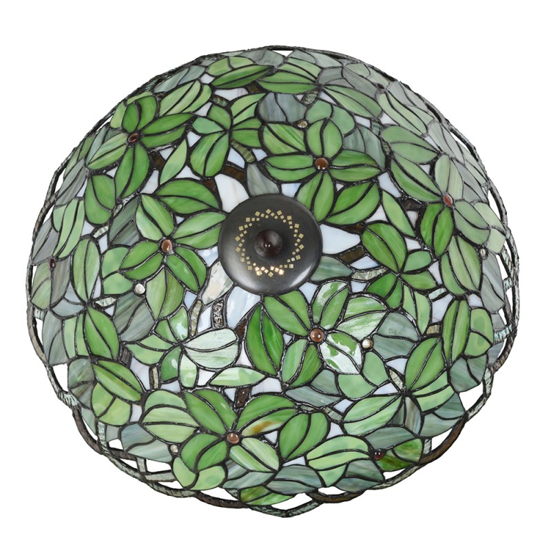 LumiLamp Ceiling Lamp Tiffany Ø 41x24 cm Green Glass
