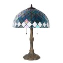 LumiLamp Lampe de table Tiffany Ø 40x61 cm Bleu Verre