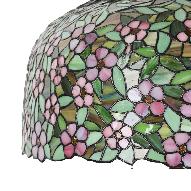LumiLamp Table Lamp Tiffany Ø 46x72 cm Green Pink Glass