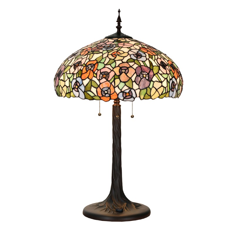 LumiLamp Lampe de table Tiffany Ø 46x72 cm Vert Verre