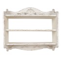 Clayre & Eef Scaffale da parete 50x19x47 cm Bianco Prodotto in legno