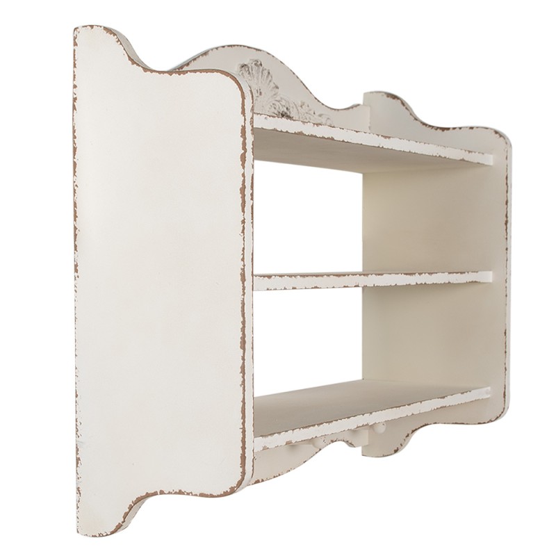 Clayre & Eef Wall Rack 50x19x47 cm White Wood product