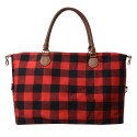 Clayre & Eef Duffle-Tasche 56x35 cm Rot Schwarz Synthetisch