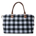 Clayre & Eef Duffle bag 56x35 cm White Black Synthetic