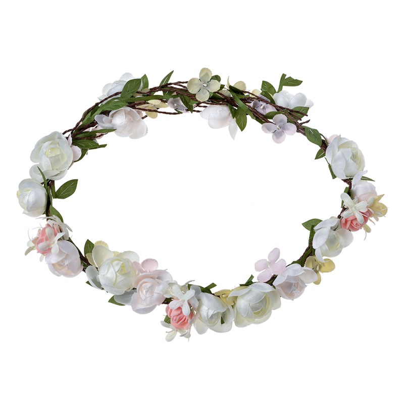 Clayre & Eef Headband Girl White Plastic Flowers