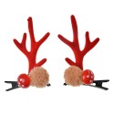Clayre & Eef Barrette à cheveux set de 2 Rouge Plastique Bois de cerf