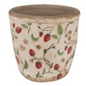 Clayre & Eef Pot de fleurs Ø 16x16 cm Beige Rouge Céramique Fraises