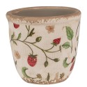 Clayre & Eef Pot de fleurs Ø 11x10 cm Beige Rouge Céramique Fraises
