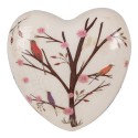 Clayre & Eef Decoration Heart 12x12x4 cm Beige Brown Ceramic Branches