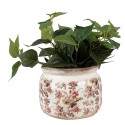 Clayre & Eef Pot de fleurs Ø 20x15 cm Beige Rose Céramique Fleurs