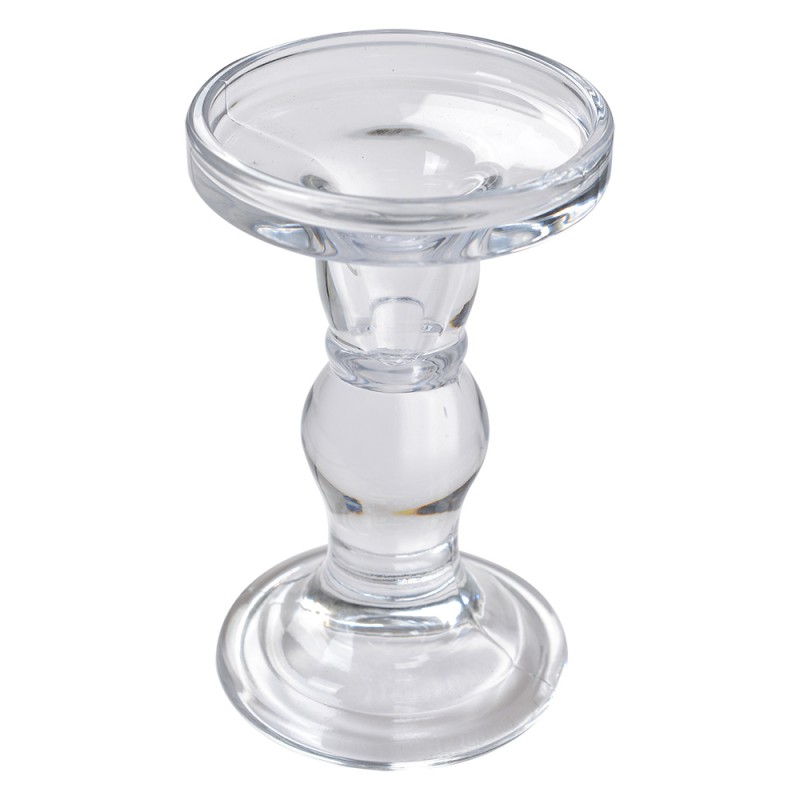 Clayre & Eef Candle holder Ø 8x14 cm Transparent Glass