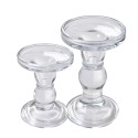 Clayre & Eef Candle holder Ø 8x14 cm Transparent Glass
