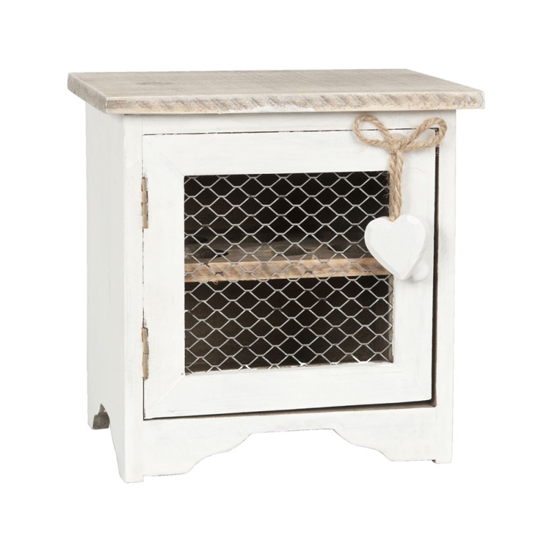Clayre & Eef Egg Cabinet 19x14x19 cm White Wood Square