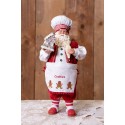 Clayre & Eef Figur Weihnachtsmann 28 cm Rot Textil auf Kunststoff