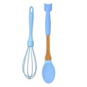 Clayre & Eef Kitchenware set of 2 Owl 29x5 / 26x6 cm Blue Silicone