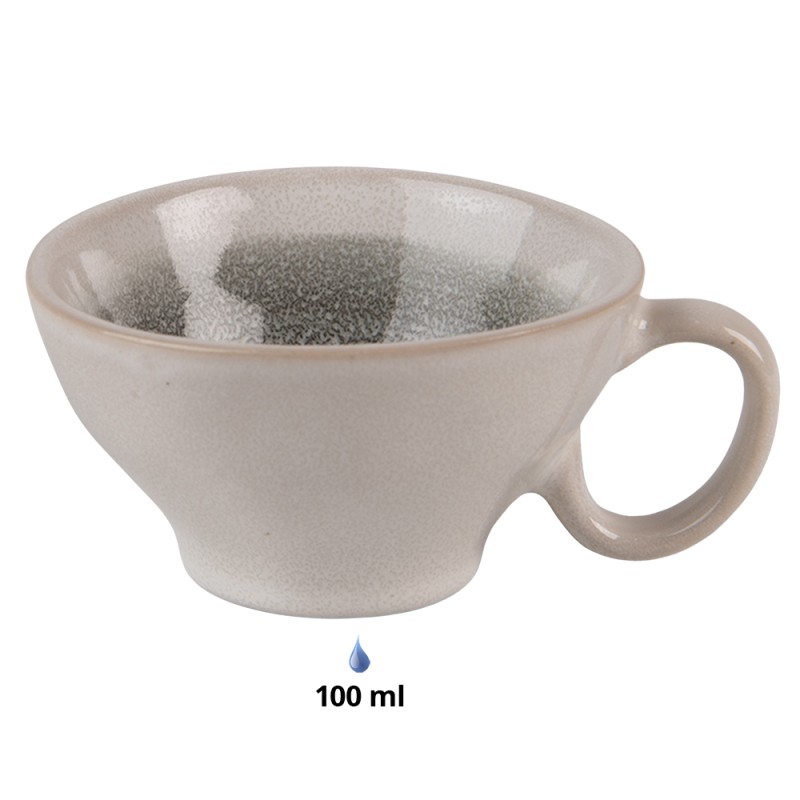 Clayre & Eef Cup and Saucer 100 ml Grey Green Ceramic