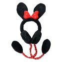 Clayre & Eef Cache-oreilles pour enfants one size Noir Rouge Peluche