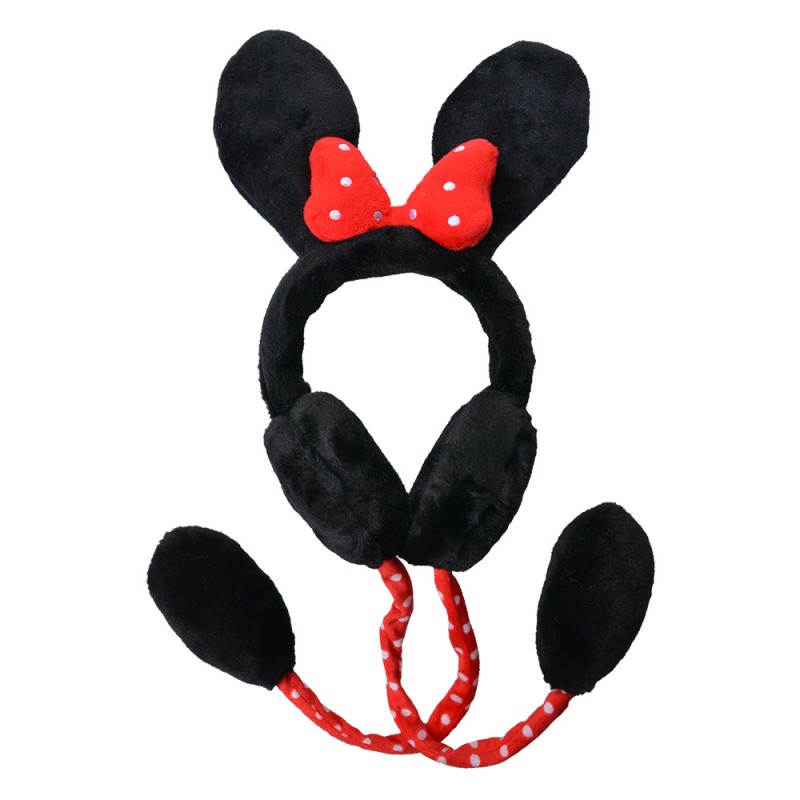 Clayre & Eef Kids' Ear Warmers one size Black Red Plush