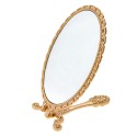Clayre & Eef Handheld Mirror 8x2x18 cm Gold colored Polyresin Glass Oval