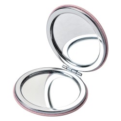 Clayre & Eef Handspiegel Ø 6 cm Roze Polyresin Rond Bij