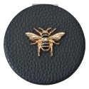 Clayre & Eef Handspiegel  Ø 6 cm Zwart Polyresin Glas Rond Bij