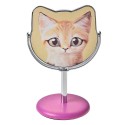 Clayre & Eef Miroir Chat Ø 9x14 cm Beige Rose Métal Verre Rond