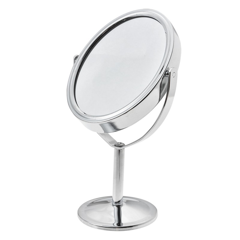 Clayre & Eef Mirror Ø 9x16 cm Silver colored Metal Glass Round