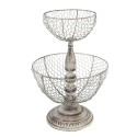 Clayre & Eef 2-Tiered Stand Ø 30x44 cm Beige Iron Round