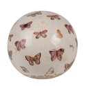 Clayre & Eef Dekorationsball Ø 12x12 cm Beige Rosa Keramik Schmetterling