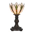 LumiLamp Lampe de table Tiffany Ø 18x30 cm Blanc Vert Verre