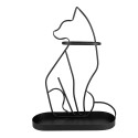 Clayre & Eef Porte-parapluie Chat 59 cm Noir Fer