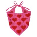 Clayre & Eef Child bandana 80 cm Pink Cotton Hearts