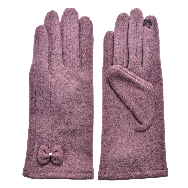 Clayre & Eef Winter Gloves 9x24 cm Pink Polyester