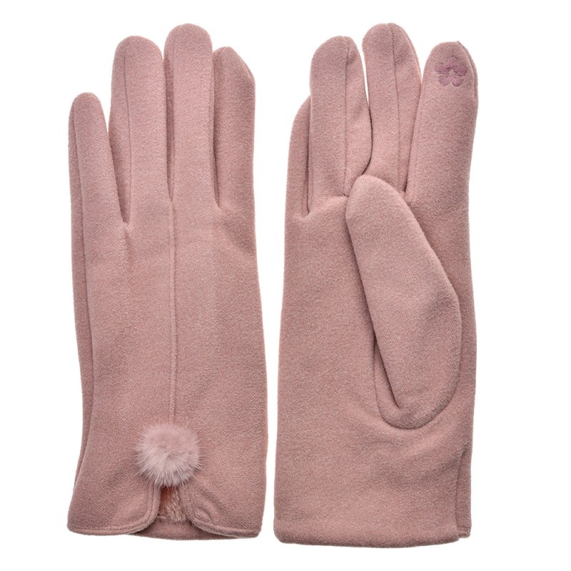Clayre & Eef Gants d'hiver 9x24 cm Rose Polyester