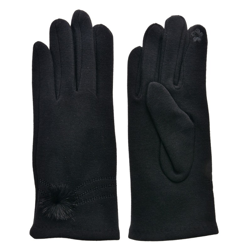 Clayre & Eef Handschoenen Winter  9x24 cm Zwart Polyester