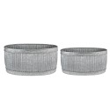 Clayre & Eef Dekoration Zinkwanne 2er Set 52x25x26 cm Grau Metall Oval