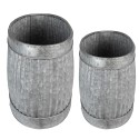 Clayre & Eef Dekoration Zinkwanne 2er Set 52x25x26 cm Grau Metall Oval