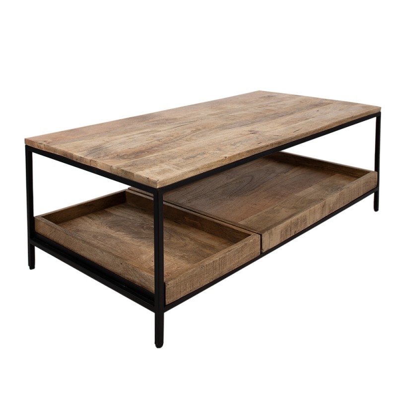 Clayre & Eef Coffee Table 110x55x40 cm Brown Wood