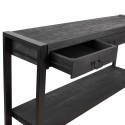 Clayre & Eef Side Table 150x35x76 cm Black Wood Iron Rectangle