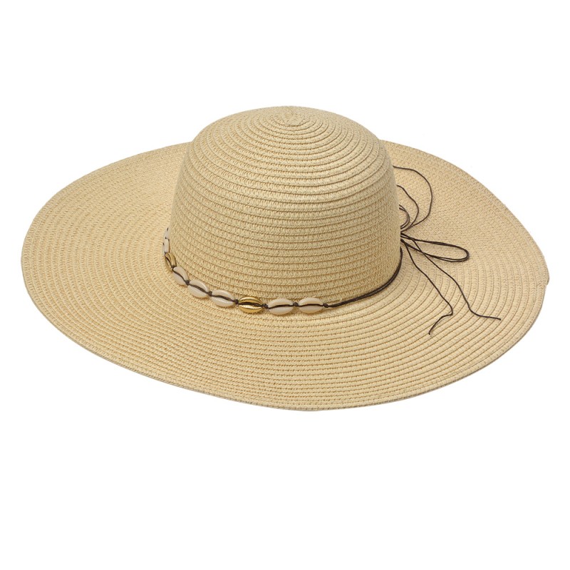 Clayre & Eef Women's Hat Beige Paper straw Shells