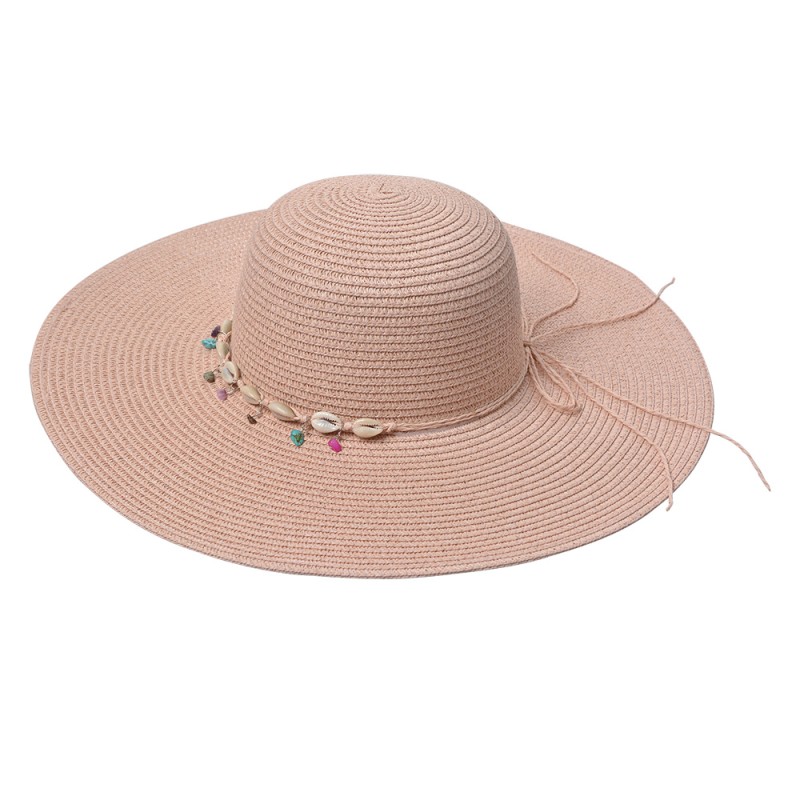 Clayre & Eef Women's Hat Pink Paper straw Shells
