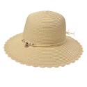 Clayre & Eef Cappello da donna Beige Paglia di carta