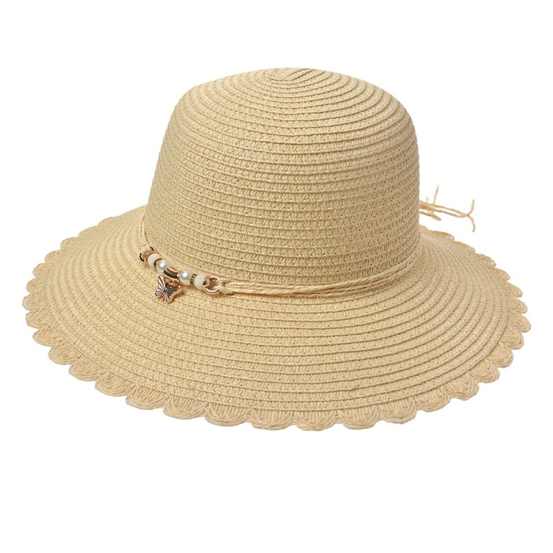 Clayre & Eef Women's Hat Beige Paper straw