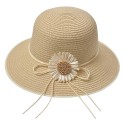 Clayre & Eef Women's Hat Beige Paper straw Flower