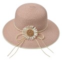 Clayre & Eef Women's Hat Pink Paper straw Flower