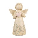Clayre & Eef Decorative Figurine Angel 12 cm Beige Polyresin
